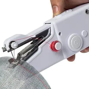 Samarpan Group Electric Handheld Sewing Machine Mini Handy Stitch Needlework Cordless Handmade Diy Tool Clothes Portable , White