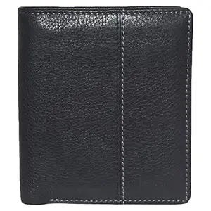 Leatherman Fashion LMN Genuine Leather Unisex Black Wallet 7 Card Slots
