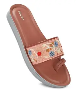 PARAGON K7012L Women's Sandals | Stylish Slip on Flats with Cushioned Soles | Trendy Lightweight Durable & Comfortable Fashion Slippers for Outdoor Use