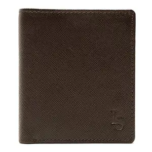 LOUIS STITCH Safiano Leather Bifold Wallet for Men | Brown RFID Blocking Wallet Purse with ID Card Holder, 6 Card Slots, 1 Coin Pocket and 2 Main Compartments(WL-SF-DCBB)