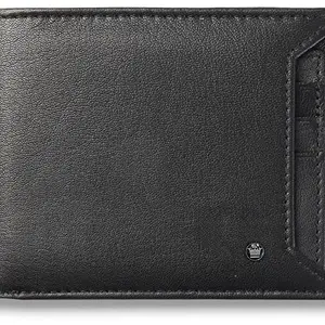 Louis Philippe Wallet for Men Fomal/Casual Slim & Sleek Purse with Additional ID Card Slot Leather Purse Men (Black)