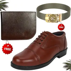 Unique Trendy Formal Shoes/Party Shoes/Shoes Combo with Free Wallet & Belt for Men and Boys (BAZAAR3287_TCC-BR-1009) Multicolor