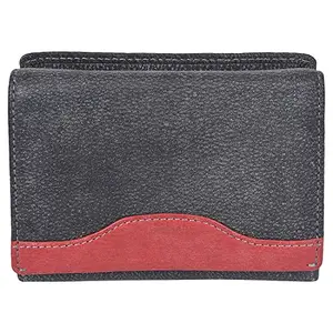 Leatherman Fashion LMN Genuine Leather Women's Black Wallet (6 Card Slots)