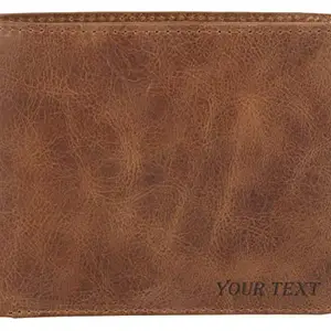 Karmanah Engrave Your Name, Logo or Text On A Genuine Leather Wallet. Added RFID Protection (Dark Brown)
