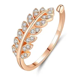 VIEN Women's Valentine's Special Adjustable Rose Gold Plated CZ Stone Ring (PACK OF 1PC) Alloy Cubic Zirconia Sterling Silver Plated Ring