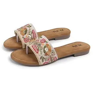 NV Style Women's and Girls Synthetic Flat Slipper | Lightweight Comfortable Soft TPR Sole Slip-On Casual Sandals Footwear for Office Casual