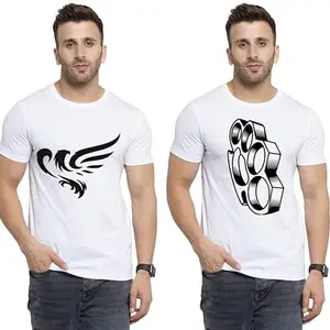 SST - Where Fashion Begins | DP-7372 | Polyester Graphic Print T-Shirt | for Men & Boy | Pack of 2