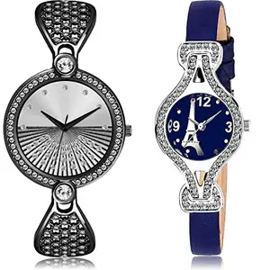 NEUTRON Analogue Analog Silver and Blue Color Dial Women Watch - GM248-G622 (Pack of 2)