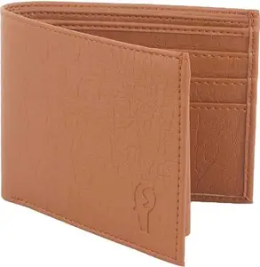 fashmart Artificial Leather Slim Classic Men's Wallet-Tan (2 Compartment, 6 Card Holder, 1 Coin Pocket, with Album Card Holder)