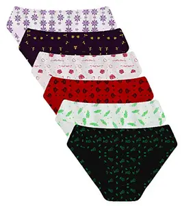 THE BLAZZE Women's Lingerie Panties Hipsters Brief G-Strings Thongs Underwear Cotton Boy Shorts Women Bikini Panty for Woman (Medium(80-85cm), 1020-Pack of 6-Printed Assorted)