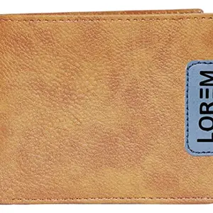 AVIR Lorem Orange Designer Bi-Fold Faux Leather 3 ATM Card Slots Wallet for Men WL11