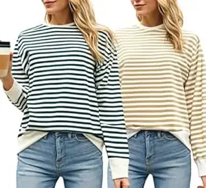Mack Jonney VIMAL JONNEY Women Striped T-Shirt || T-Shirt for Women || Full Sleeve T Shirt || T-Shirt-VIMAL640620