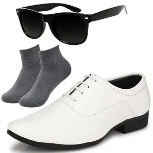 Vitoria Wonderfull Looks Menl Men White Lace Formal Shoes with Dark Gray Socks & Black Wyfer/6