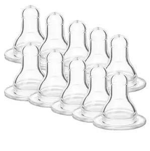 RB POINT Infant Nipple: Tailored for Your Baby's First Bottle Feedings (Pack of 10 Niples, Suitable for All Bottle, Silicone)