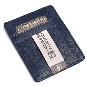 HAMMONDS FLYCATCHER Genuine Leather Card Holder for Men/Card Holder for Women, Blue | Slim Design RFID Protected Credit Cards Holder Wallet for Men with 8 Cards Slots, 1 Currency Slot