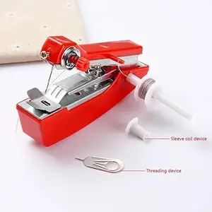 Mini Manual Stapler Style Hand Sewing Machine Craft, Clothes Stitch Handheld Cordless, Travel Use