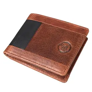 PIRASO Men Casual Tan Genuine Leather Wallet 4104