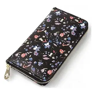 ARONPRO Multicolored PU Floral Black Fashion Women's Wallet