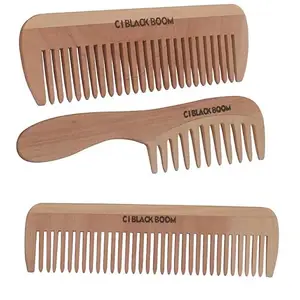 C I Black Boom Neem Wooden Hair Comb Healthy Haircare For Men & Women | Co5,Co7,C08