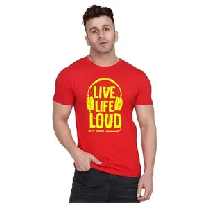 ALLEN BLACK Men's Round Neck T-Shirt, (GU_ XS_4121_BZR) Navy