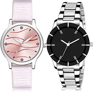 NEUTRON Exclusive Analog Pink and Black Color Dial Women Watch - GM387-GCPL1 (Pack of 2)