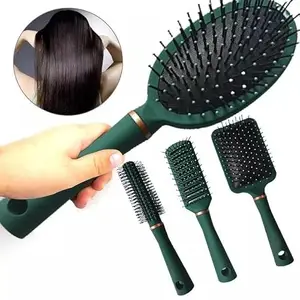 XENOTY Hair Brush Set - Nylon Pins Massage Hairbrushes for Detangling, Blow Drying, Straightening - Suitable for All Types Hair Brush for Women Men Kids Girls