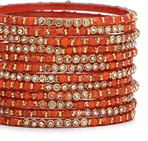 Exclusive Wedding Collection Bangle/Kada Set Designer, Glass, Rose, Pack Of 12_K21 (Bangle-VF1.a_bang)