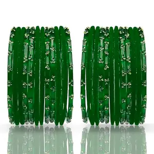 Glass Bangle Set, Handmade Bangles, for Women's, (1Pair) (Kaiya, 2.8)
