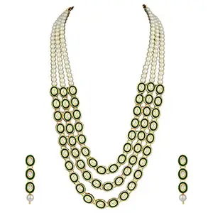 Peora 18K Gold Plated Ethnic Kundan Traditional Jewellery Indian Necklace with Earrings for Women