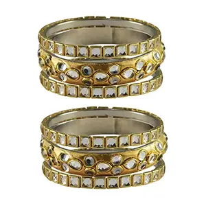 MAYA FASHION Golden stone Brass Bangle Elegant Extra Large Size Bangle | Perfect Fit for Plus Size banglesTrendy and Comfortable Fit for woman and girls | (Sku-ban3937)