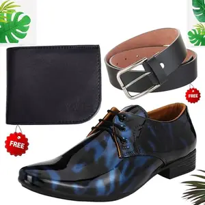 Aadab Trendy Formal Shoes/Party Shoes/Shoes Combo with Free Wallet & Belt for Men and Boys (BAZAAR1_AXR-TC-101) Multicolor