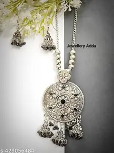 O S O Sdised Round Chain Pendant Long Necklace For Girls and women's Design_149