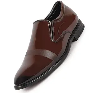 FAUSTO Men Leather Formal Pull-On Shoes