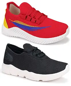 Axter Men's (1249-9287) Multicolor Casual Sports Running Shoes 6 UK (Set of 2 Pair)