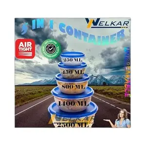 Kitchen Container |250+450+800+1400+2500 ml| Stackable Refrigerator Organizer for Fresh Food Storage | BPA-Free Kitchen Solution Transparent food storage Stackable frid|design - 467for home