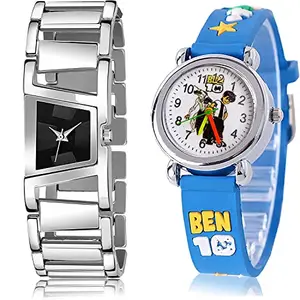 NIKOLA Casual Analog Black and White Color Dial Women Watch - G615-GC99 (Pack of 2)