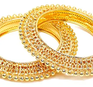 Shining Diva Fashion Latest Gold Plated Set of 2 Stylish Traditional Bangle for Women (13097b_2.6)