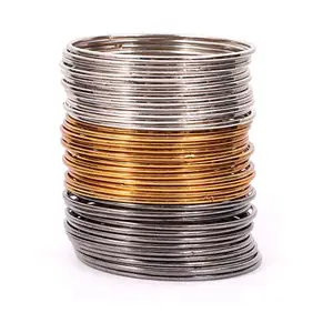 Generic Oneness Ethnic Antique Look Oxidised Plain Gold Plated, Silver Plated & Black Bangles Set for Women & Girls - (Set of 36)_GNS Combo_2.4