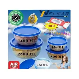 Kitchen Container |250+450+800+1400+2500 ml| Stackable Refrigerator Organizer for Fresh Food Storage | BPA-Free Kitchen Solution Transparent food storage Stackable frid|design - 427for home