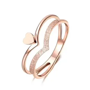 MYKI Simply True Heart Rosegold Ring For Women & Girls (US Size 6)
