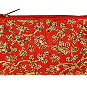 Kuber Industries Embroidery Women Hand Purse Wallet For Party, Wedding, Dating (Red) (HS39KUBMART022020), Rectangular