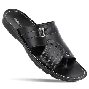 WALKAROO Mens Synthetic Leather Slip-on Black Covering Sandals (WG5501) | 09 UK