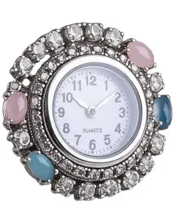 Women's Fashion Rhodium Plated Watch Ring Designer Lightweight Jewellery For Occasion & Casual (Style2)