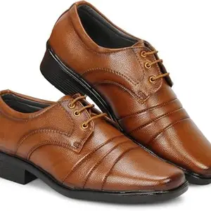WENZEL Men's Synthetic Lace-Up Office wear Comfortable Formal Shoes | Oxford Leather Causal Shoes TAN
