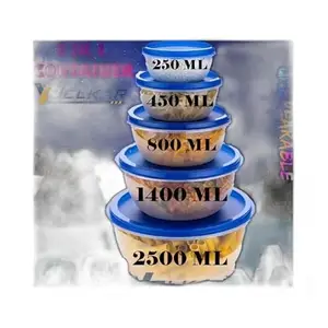 Kitchen Container |250+450+800+1400+2500 ml| Stackable Refrigerator Organizer for Fresh Food Storage | BPA-Free Kitchen Solution|Design - 8020 for Home and Kitchen