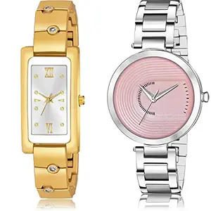 NEUTRON Wrist Analog Silver and Pink Color Dial Women Watch - G566-GM218 (Pack of 2)