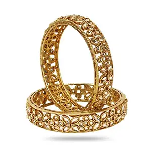 YouBella Jewellery Bangles for Women Stylish Traditional One Gram Gold Plated Bangles for Women and Girls (2.8)