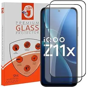 STP FEEL Premium Tempered Glass Screen Protector Guard Compatible For IQOO Z11X 5G (6.72 Inch, Pack of 2) | Edge to Edge Coverage With Easy to installation kit for Smartphone