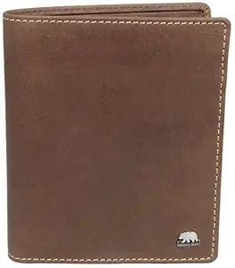 BROWN BEAR, Wallet Leather, Calfskin Vintage Colour Brown, BB County 16-03 RFID Protected