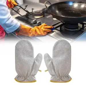 GEOCELL 1 Pair Household Gloves Accessory Tool Non Slip Heat Gloves Dish Washing Gloves for Kitchen Household Living Room